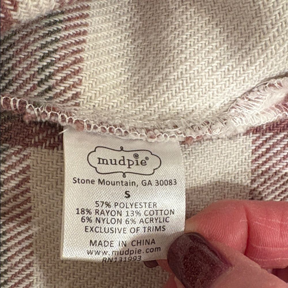 Mud Pie Highland Plaid Womens Oversized Shacket Size S - Picture 9 of 10